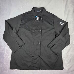 Chef Revival Chef's‎ Cool Crew Jacket Unisex Large Black Uniform Work J061BK New